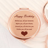 โจ Chic Delight | 65mm Double-Sided Button Makeup Mirror, Rose Gold Plating, Personalized Birthday Wishes, 2x Magnification, HD Glass Lens! In Stock, Perfect for Any Festive Occasion. ๐
